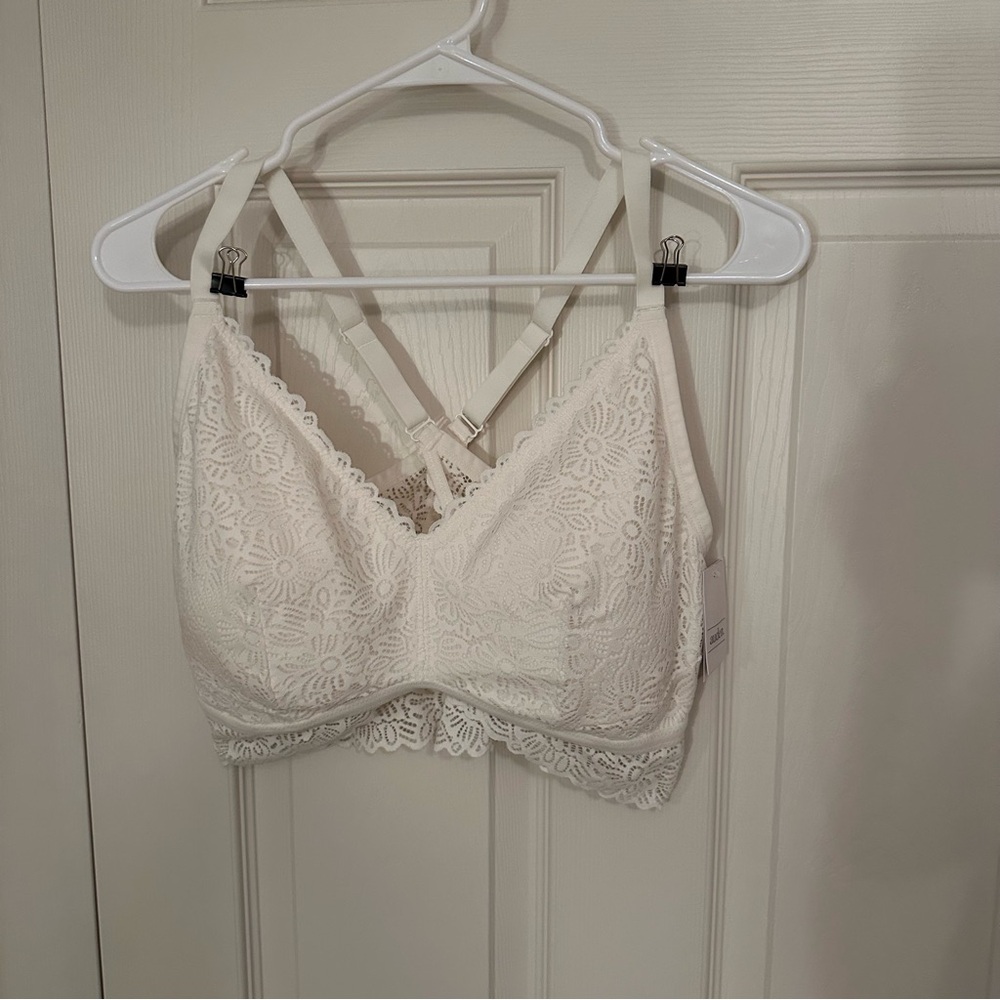 ❤️BNWT❤️ Target Auden Elegant Lace Racerback Bralette in White